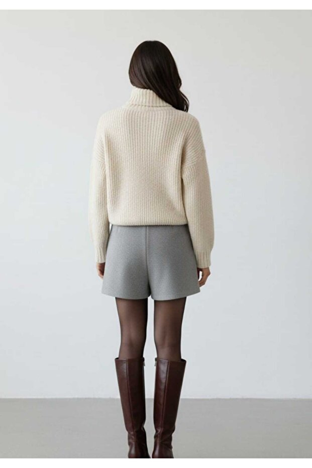 Yırmaç Detaylı Şort Etek - 3