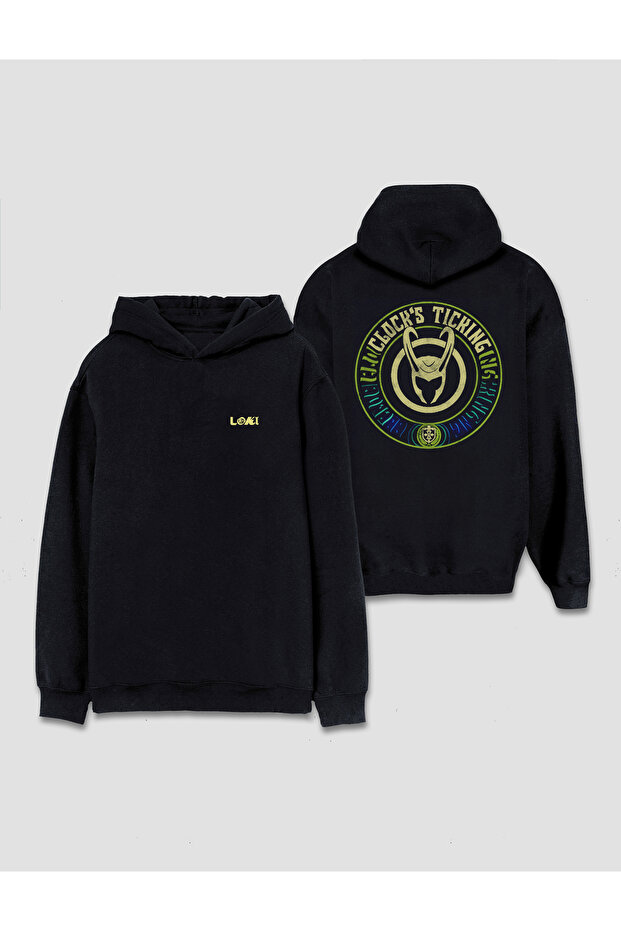Norse Mythology God Loki Design B Printed Hooded Sweat Hoodie