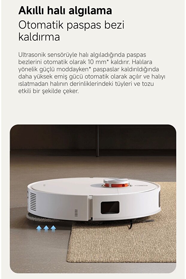 7000PA Yüksek Emiş Güçlü Istasyonlu Akıllı Halı Algılama Özellikli Robot Süpürge | Kendini Temizleme - 3