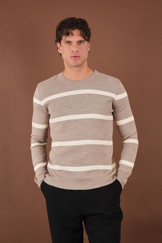 Striped knit sweater