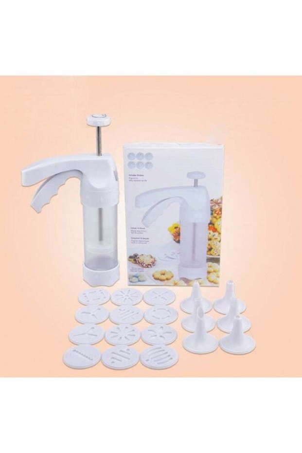 Cookie Press Tool – Cookie Press Set with 12 Discs & 6 Icing Tips, Includes Mini Cookie Cutters, Id