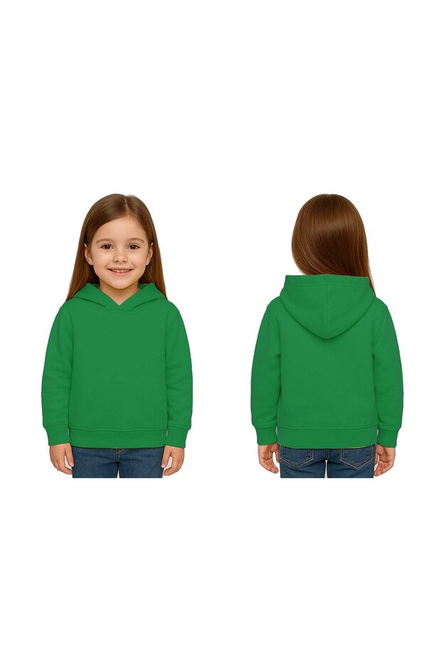 Unisex Plain Unprinted Children's Sweatshirt Hooded 3 Thread Ş Fleece-Lined Fabric