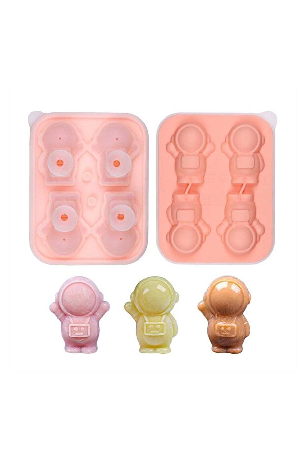 Excefore Astronaut Ice Cube Mold, Cute Spaceman Shape Ice Cube Tray, 4 Astronaut Ice Balls for Chil - 1