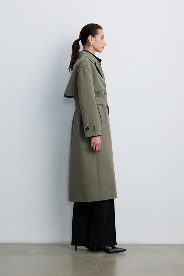 KOYU ÇAĞLA UZUN CAPSULE TRENÇKOT - 7