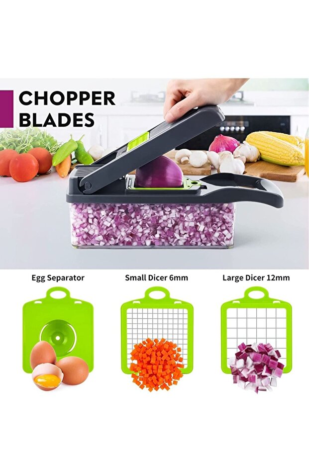 Vegetable Chopper, Pro Onion Chopper, Multifunctional 13 in 1 Food Chopper, Kitchen Vegetable Slice
