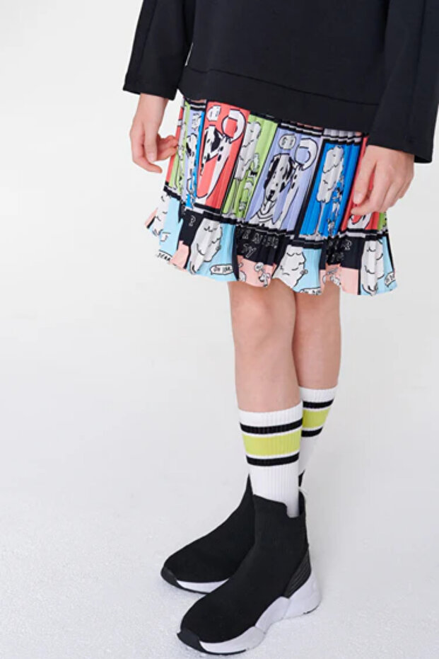 DSL0486 Dalmaçya Desenli Örme Elbise - 5