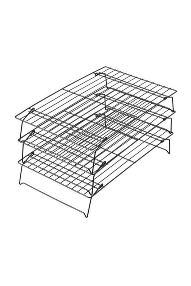 3 Tier Stackable Cooling Rack Black 13x9inch