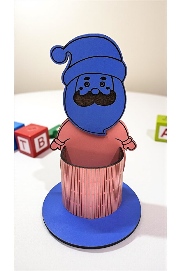 Santa Claus Pen Holder 3 mm Mdf Wood