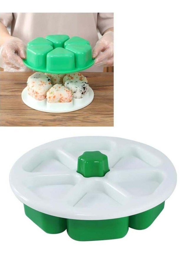 6 Cavity Triangle Sushi Rice Onigiri Mold, Non-stick Sushi Maker Tools Sushi Molder Set