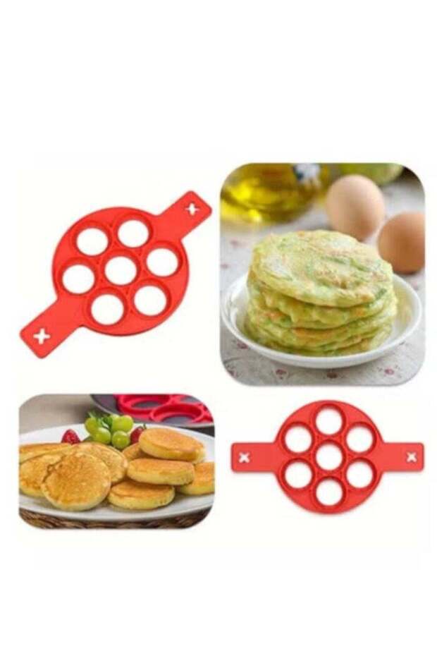 Silicone Pancake Maker Multiple Shapes 7 Holes Nonstick Baking Mold Ring Fried Egg Molds for Family