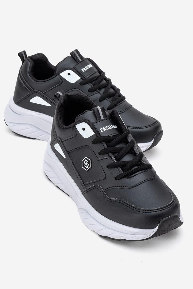 Women's Sports Shoes; Black and White