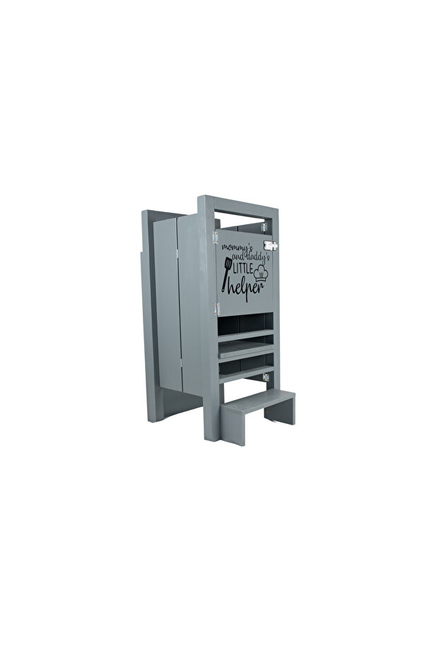 Foldable Activity Tower, Foldable Learning Tower Dark Grey - 3