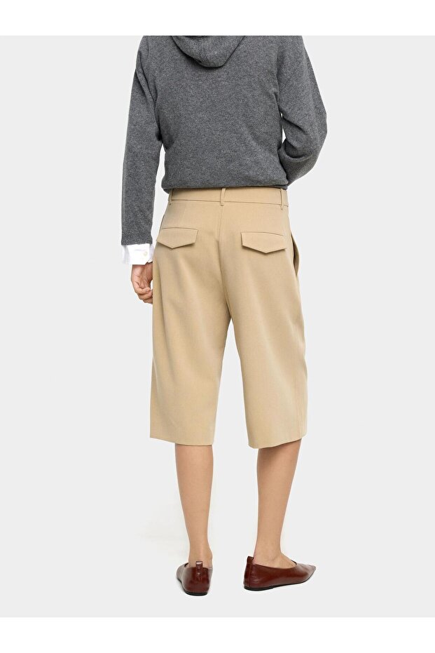 Pileli Bermuda Şort - 4