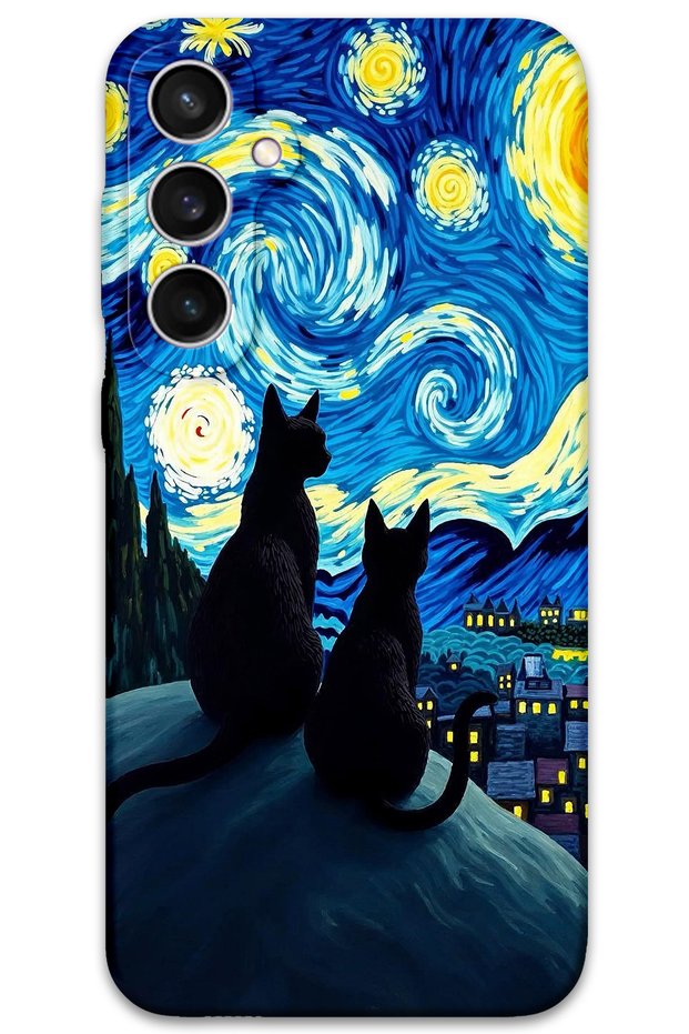 Galaxy S23 Plus Compatible Cat Pattern Phone Case + Screen Protector - 5782