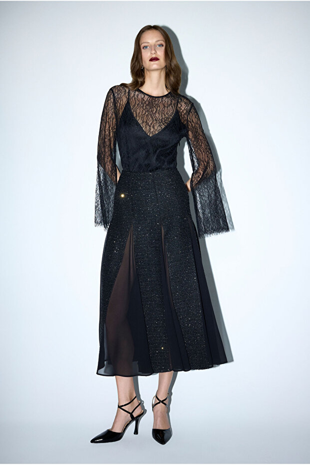 Mert Aslan Parçalı Tüvit Etek - 6