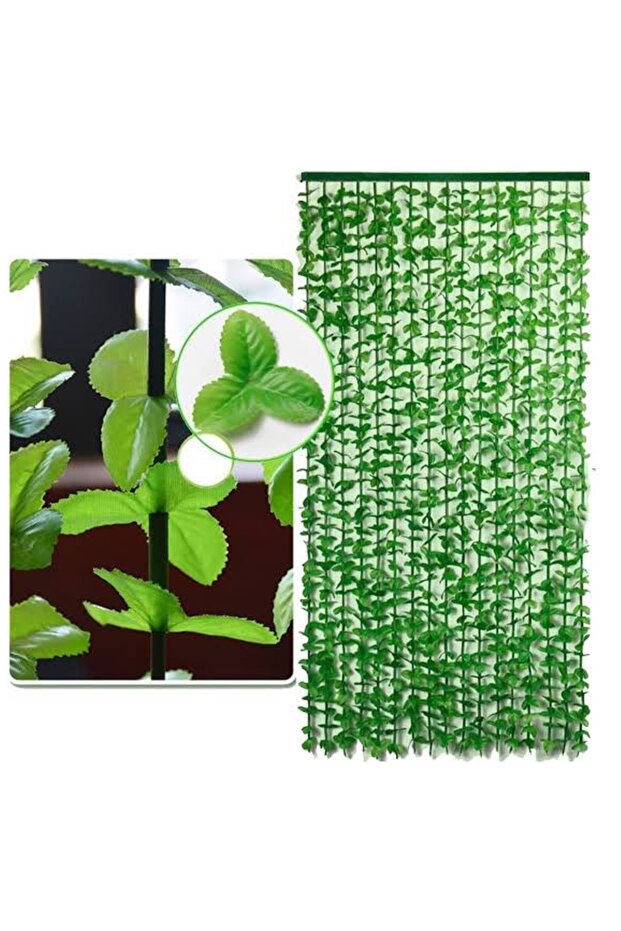 Yaprak Perde Kapı Süsü Kapı Perdesi 90x175cm 12 Sıralı Bambu Kapı Süsü - 2