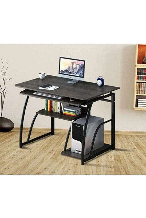 Practical computer table with stylish design and smart storage shelves - 3