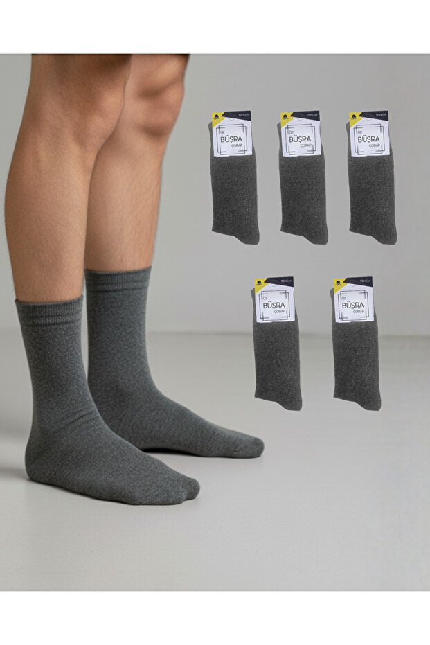 5-Piece Pack of Plain Stretch Fabric Men's Socks