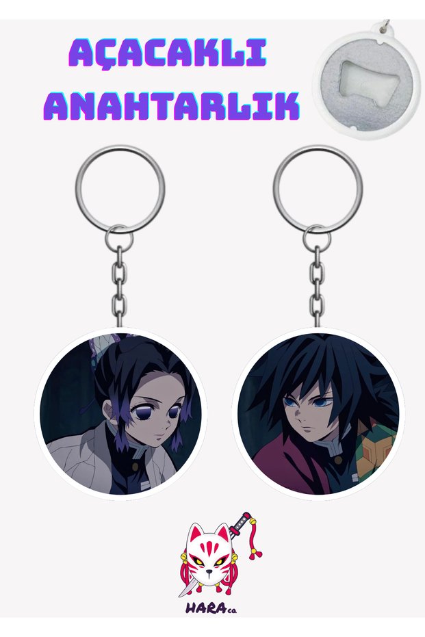 Demon Slayer (Demon Slayer) Anime Shinobu Kocho and Giyu Tomioka Keychain Opener Set (Set of 2)