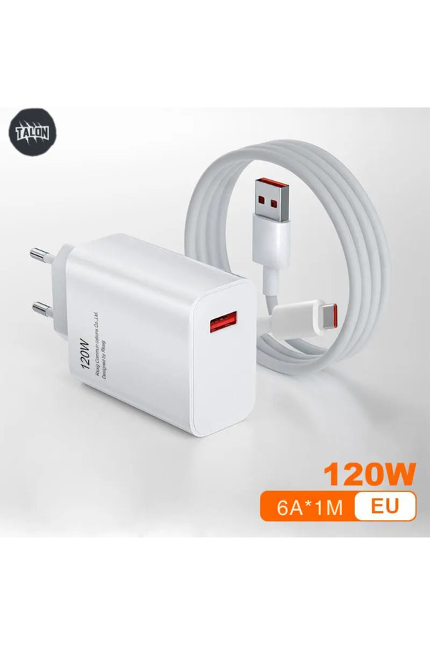 TLN-120W Hızlı Turbo Şarj Smart Chip Güvenli Şarj Adaptör Şarj Kablosu 2in1 Set Usb-Typce Orjinal - 3