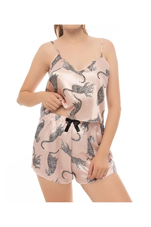 Women's Satin Pajama Set with Shorts