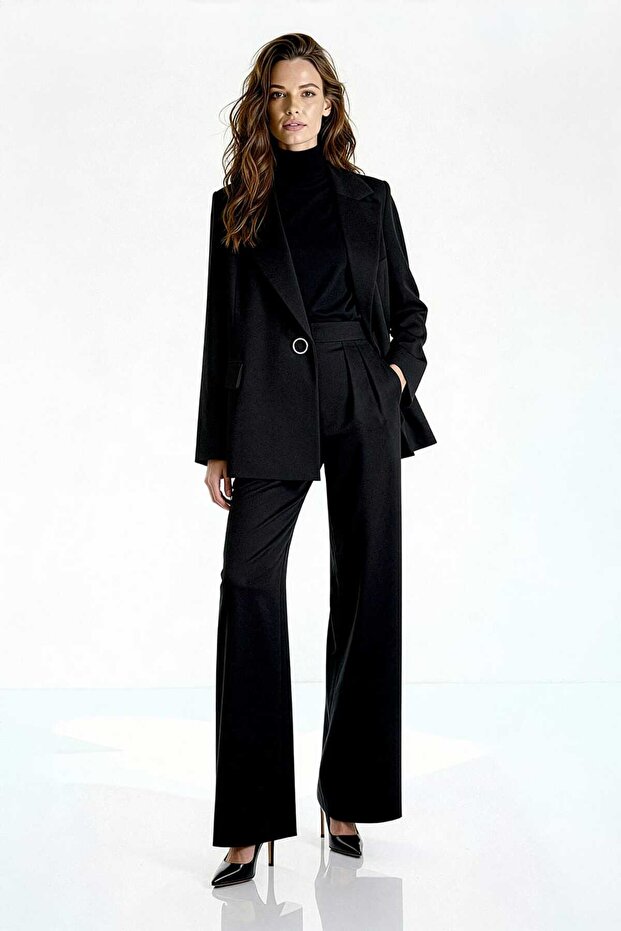 Tek Düğme Yırtmaçlı Ceket - 1