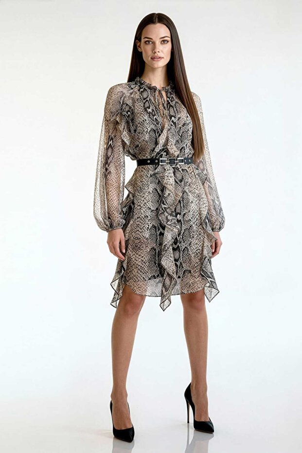 Kruvaze Midi Elbise - 1