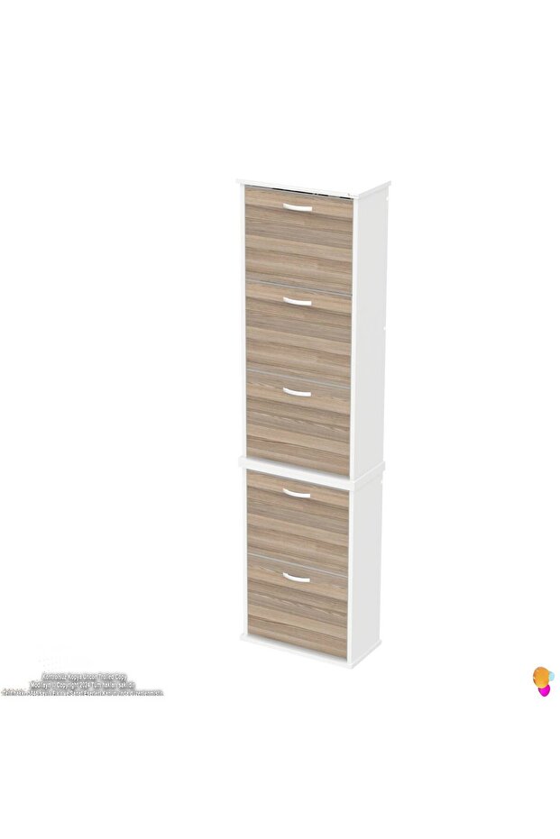 VARBİ UMAY' 2 Li Asma Kapı Önü 52x193x26 cm’ lik 5 Düşer Kapak 10 Göz Bölmeli Ayakkabılık - 7
