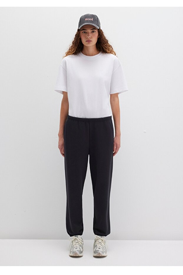 basic normal bel slim straight lastikli paça eşofman altı - 2