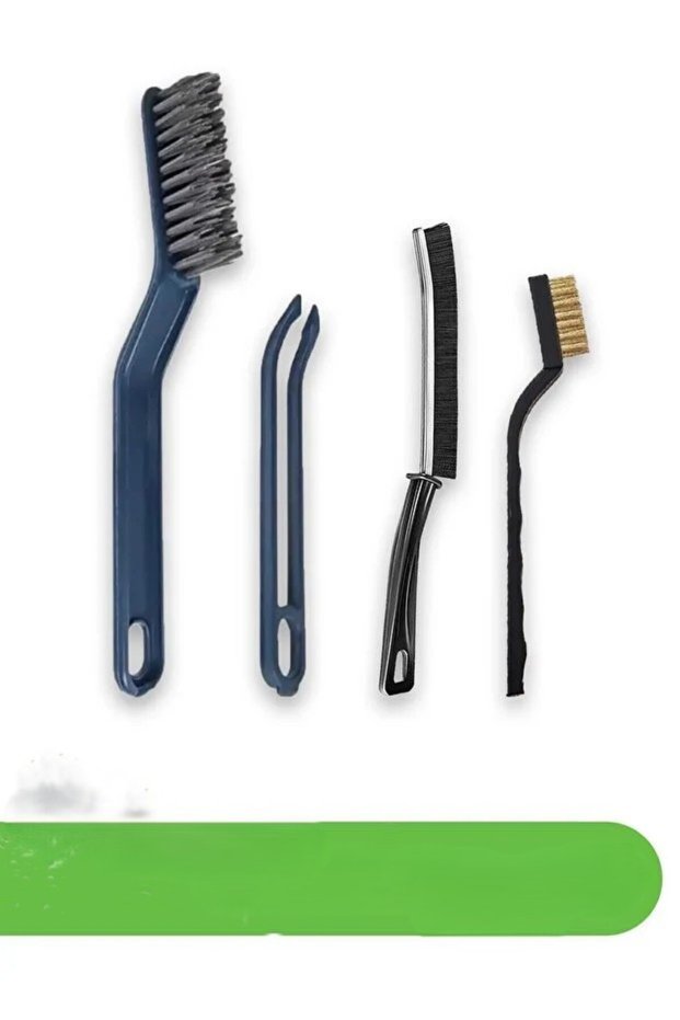 4 Pieces Bottom Corner Cleaning Brush Set - Grout Brush, Drain Tweezers, Multi-Purpose - Fine Brush