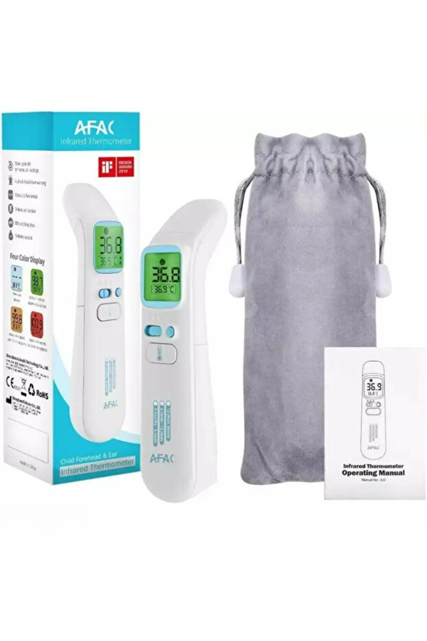 Thermometer for adults and children, non-contact, dual mode forehead - ear with infrared, LCD display - 1