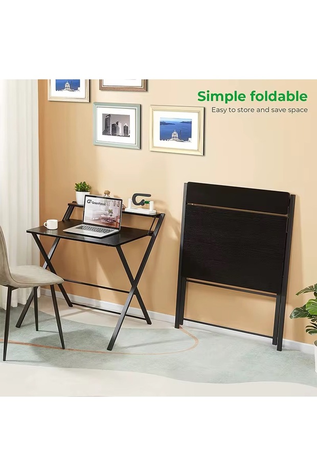 Foldable office table with practical design and top shelf for perfect organization - 7