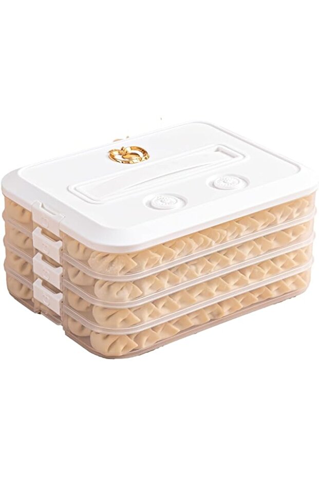 Tazweeq Food Storage Containers with Lids, Cookie Storage Containers Airtight, Dumpling Storage Box - 1