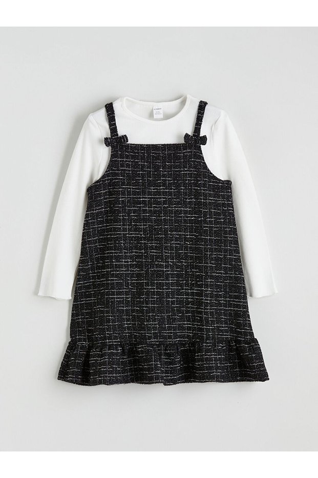 Square Neck Girls' Dress and T-Shirt