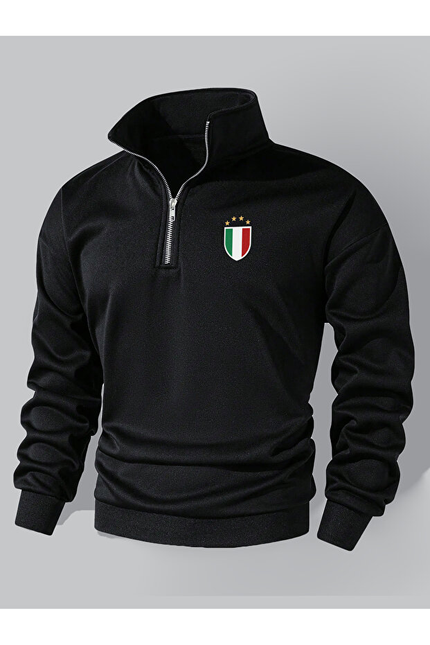 سويت شيرت رجالي من ITALIA بسحاب نصفي عادي