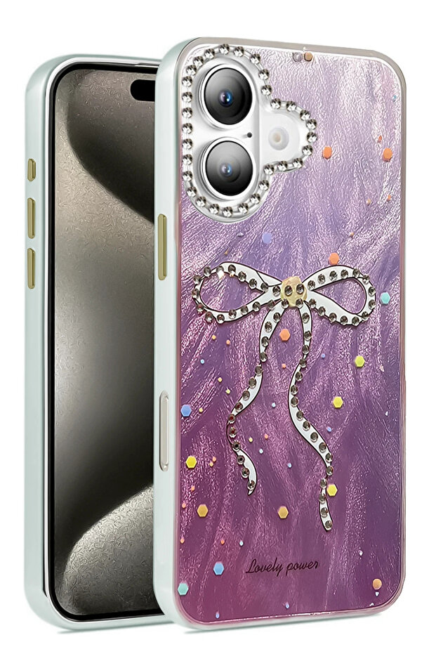 غطاء حماية لهاتف آيفون 16 بلس من NRTMSA بنمط مرآة شفرية - (75055) نمط 1 - 1