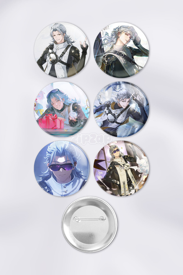 Aalto Wuthering Waves Gacha Bag Ornament Badge Pin Button Badge Set (6 Pcs)