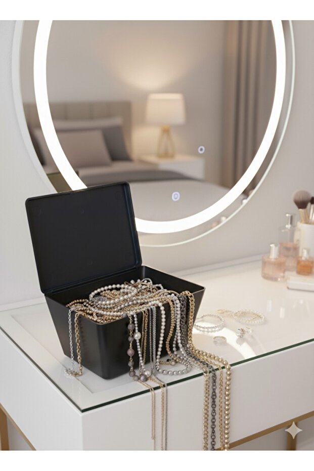 Black, Covered Storage and Jewelry Box - Brazilian Model