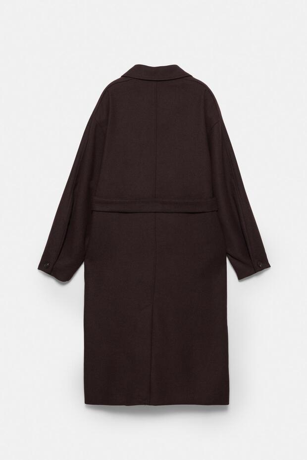 Kemerli kaşe palto - 7