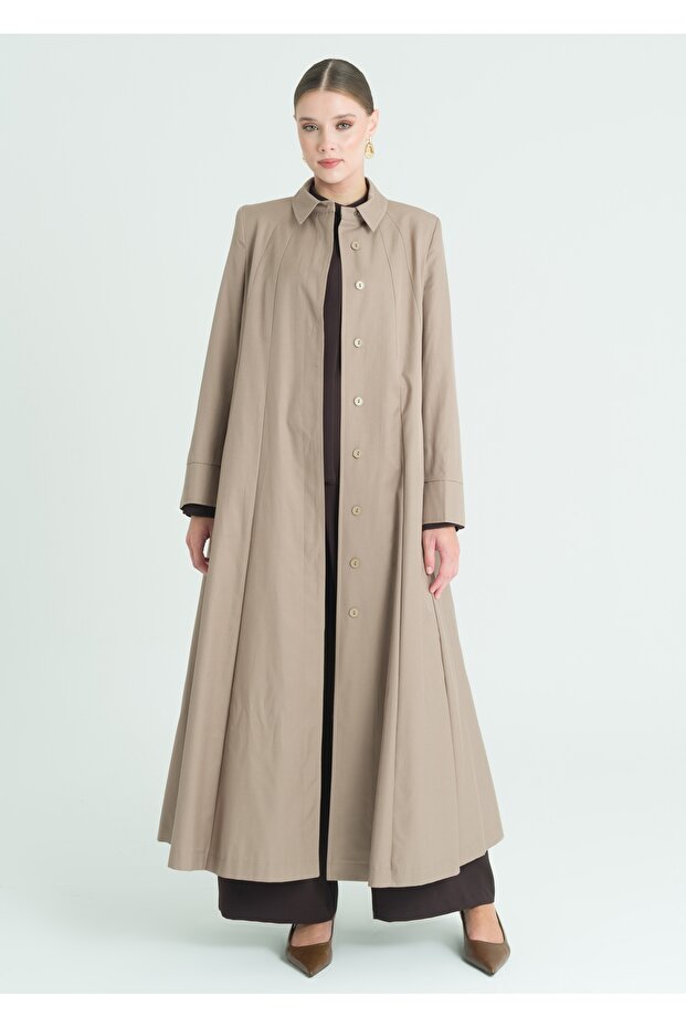 Parçalı Kloş Pardesü - 6