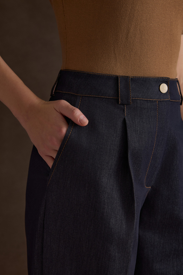 Denim Görünümlü Pantolon - 4