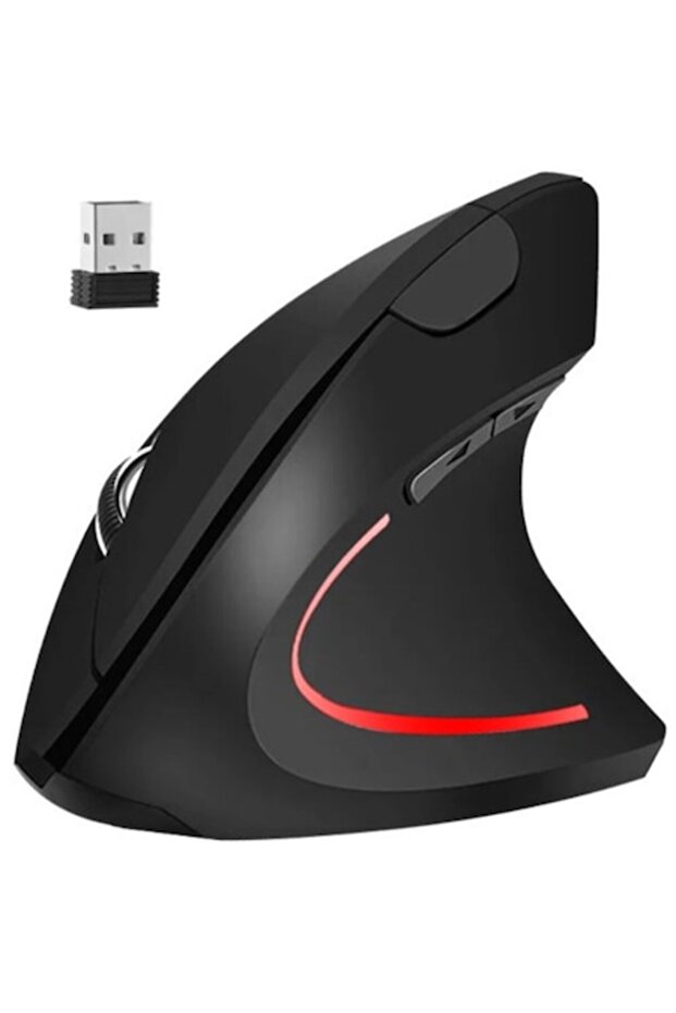 Ergonomic Wireless Vertical Mouse, 6 Buttons, 10m Range, Compatible with All Operating Systems - 1