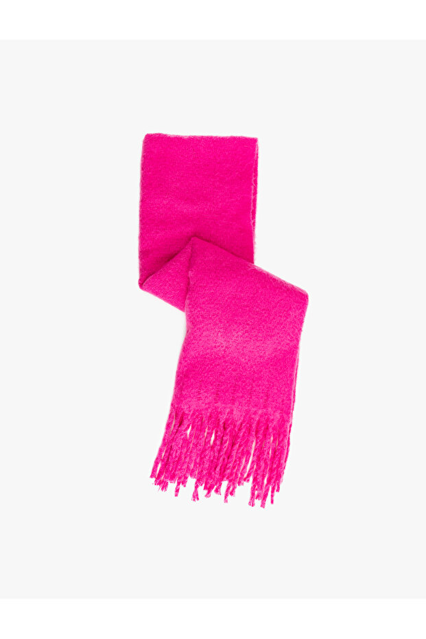 Soft Textured Tasseled Long Scarf