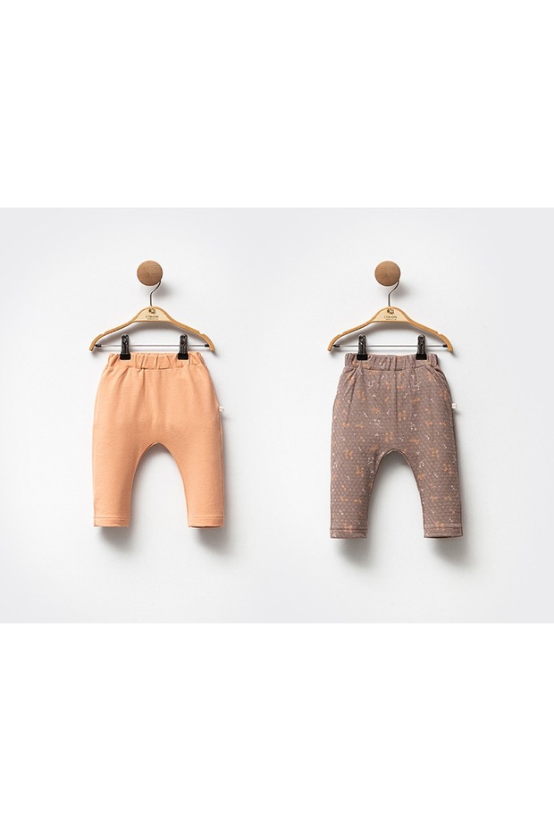 Serenity Flower Printed and Straight Double Pants 6-9-12-18 Months