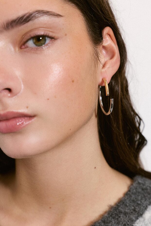 İki renkli halka küpe - 1