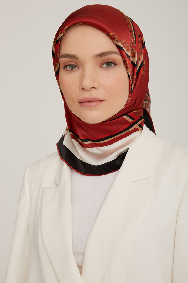 Silk Scarf 8845D (Twill) (Nostalji̇)-01