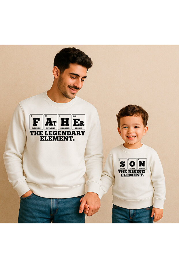 Father Son Element Dad Son Boy Child Matching Sweatshirt Single Price 100% Cotton