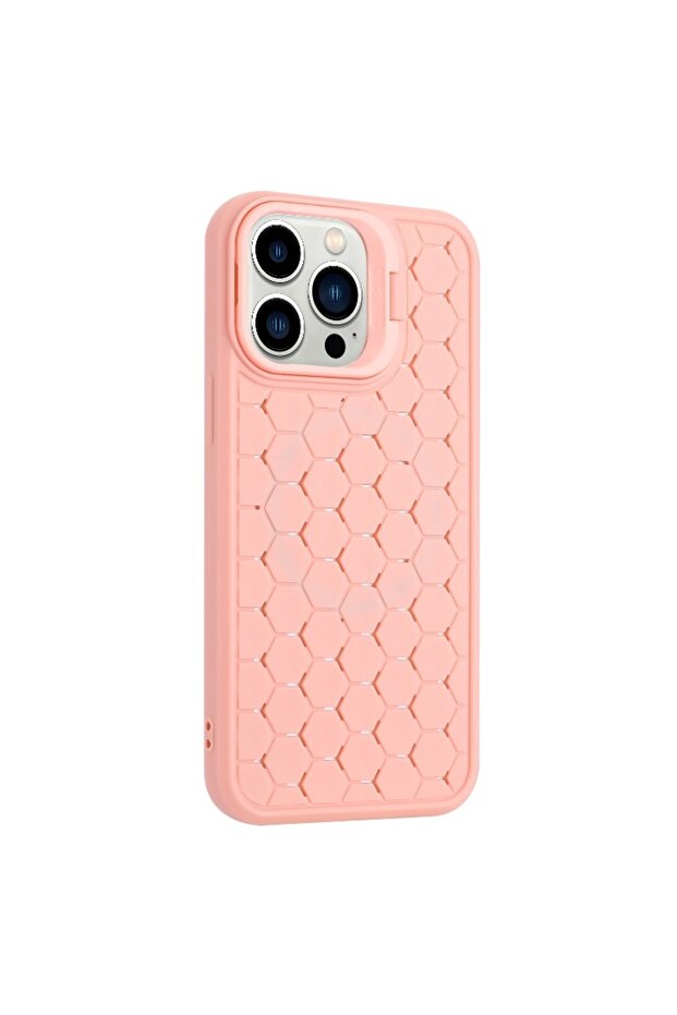 TPU Protective Case for Apple iPhone 14 — 3D Cube, Ring Camera Protector, Pink - 8