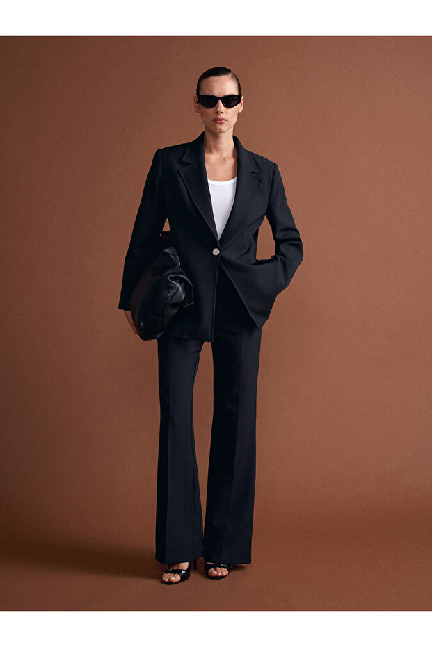 60776 Metal Button Blazer-Black