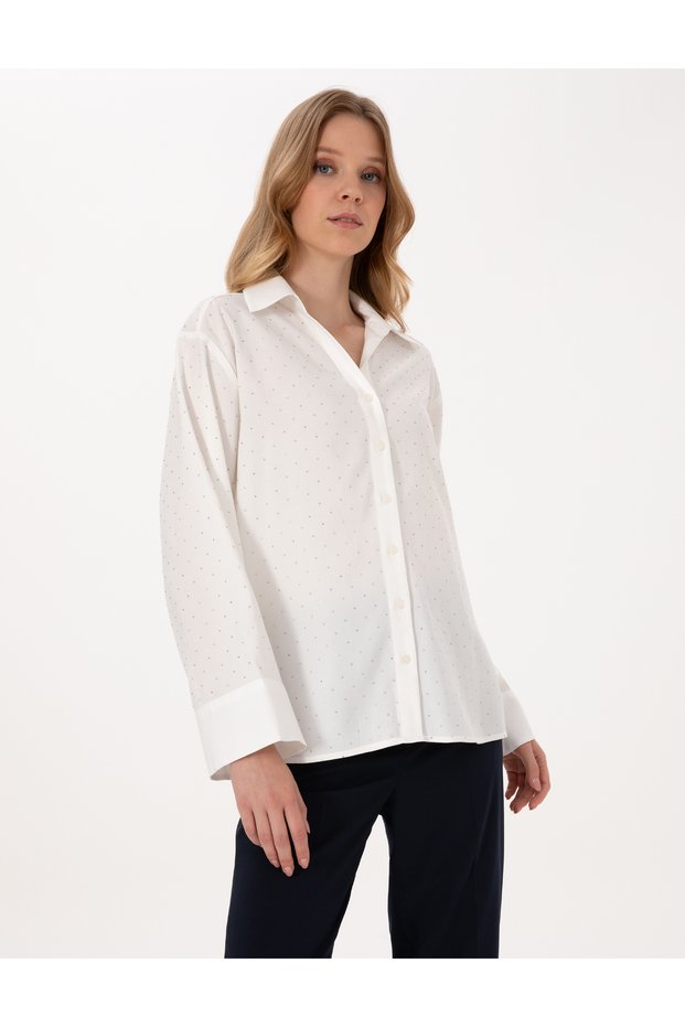 White Comfort Fit Long Sleeve Shirt 50313639-Vr013